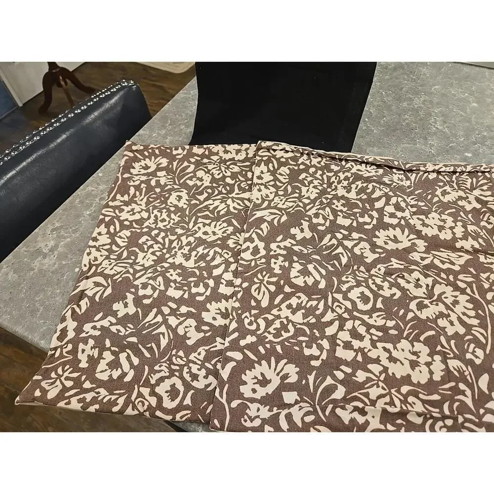 Floral Brown and Cream Accent Pillow 18x18